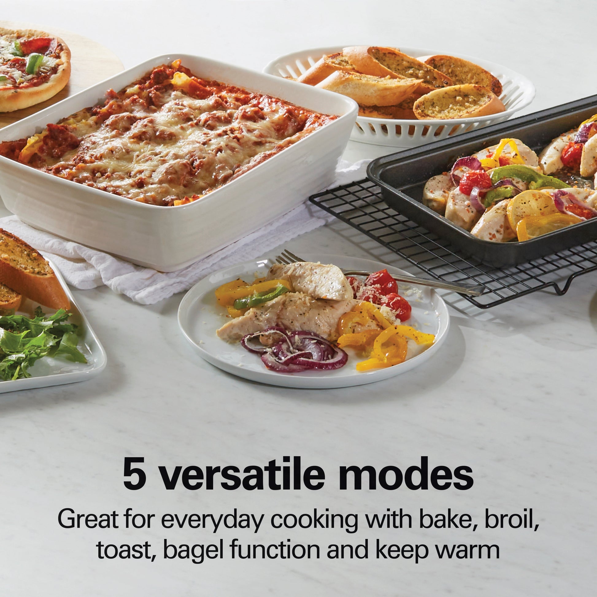 4 Slice Toaster Oven, with 5 Versatile Cooking Modes