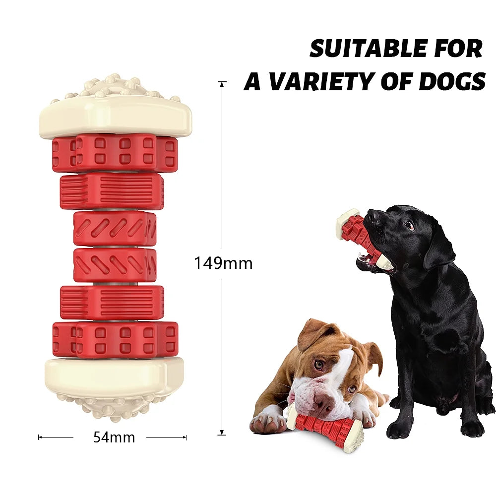 Interactive Chew Toys for Large Breed Dogs - Durable Enrichment Toys for Aggressive Chewers, Red