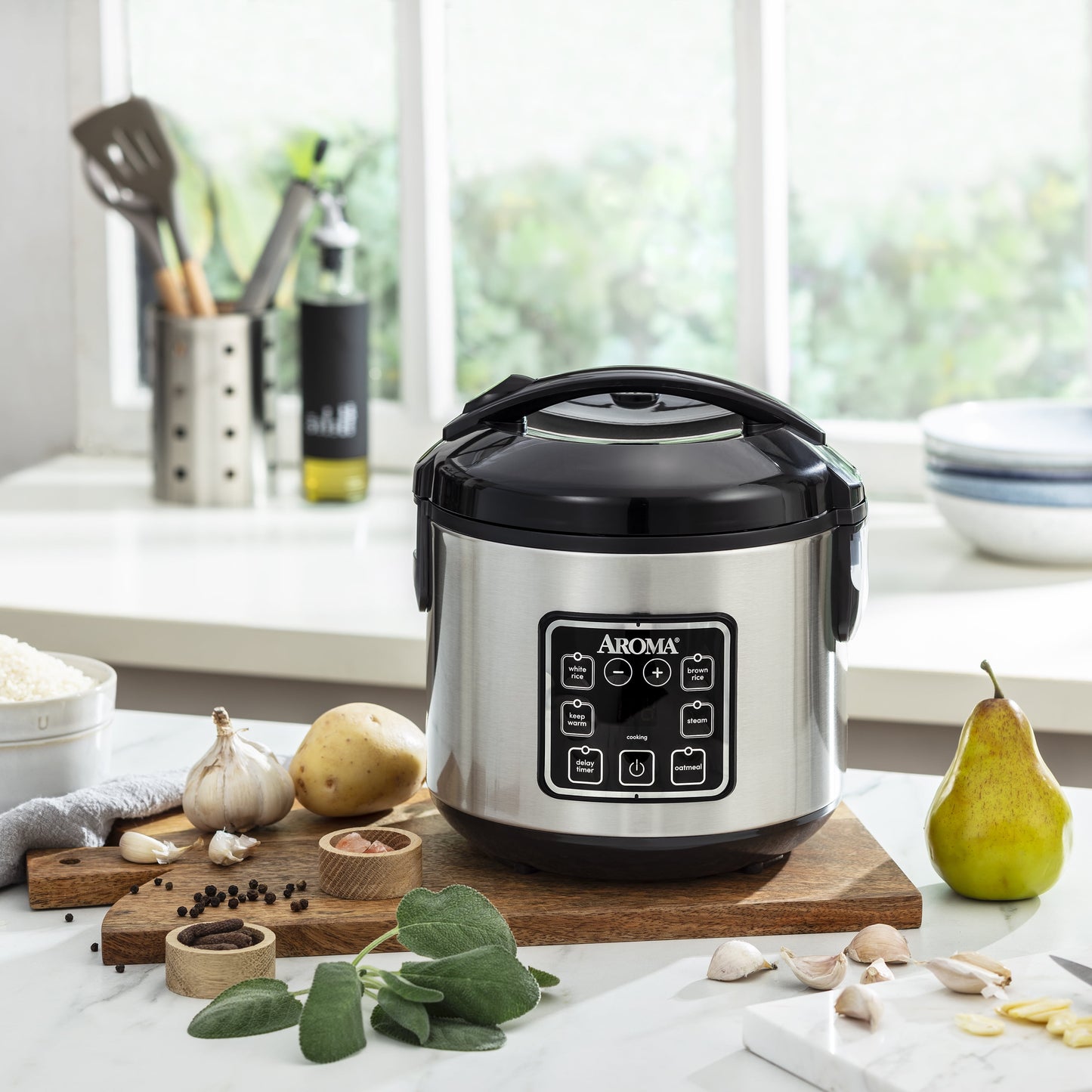 8-Cup Electric Rice Cooker, Granite Coating