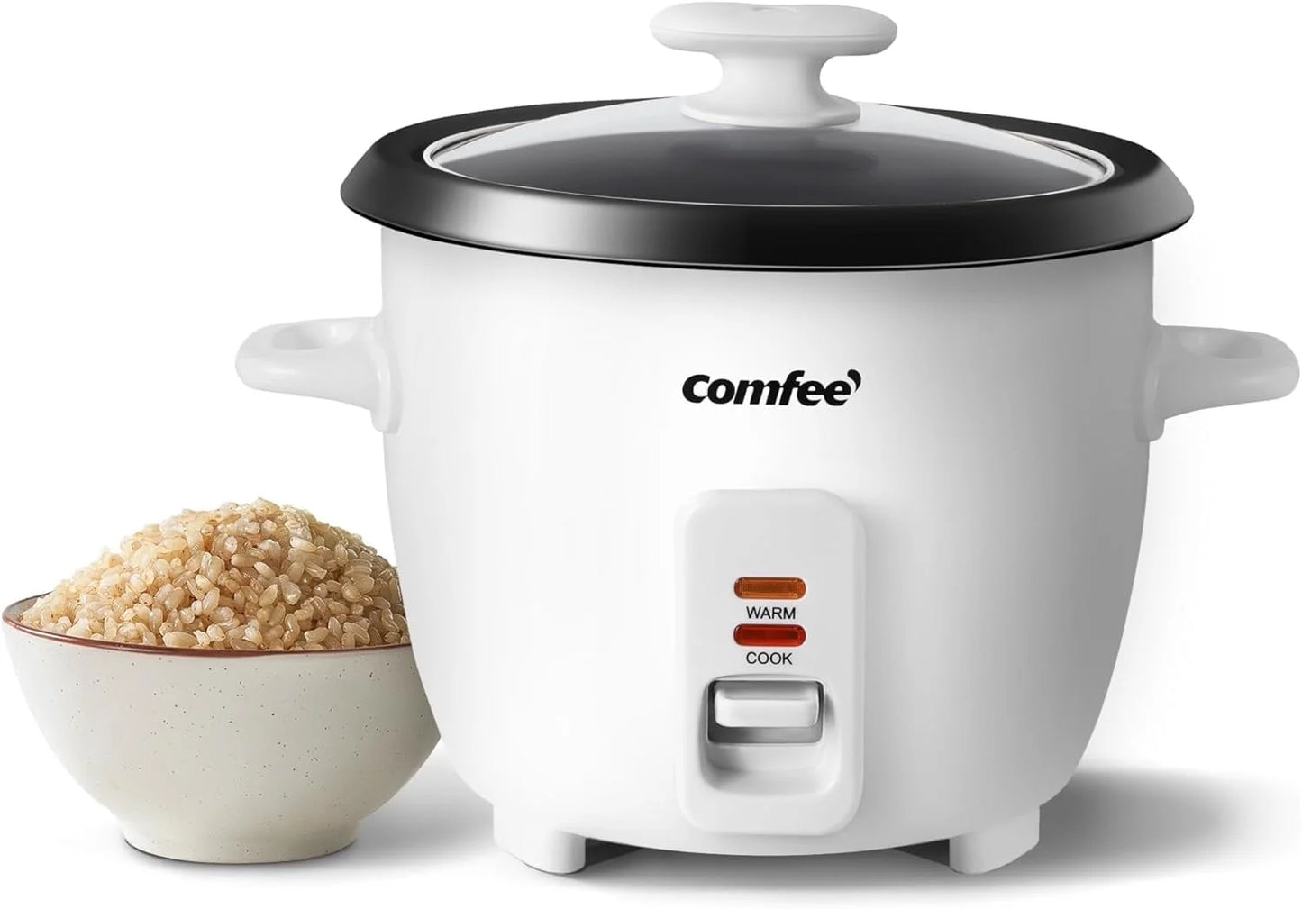 Rice Cooker, 6-Cup Cooked/3-Cup Uncooked, Removable Non-Stick Bowl, White, New