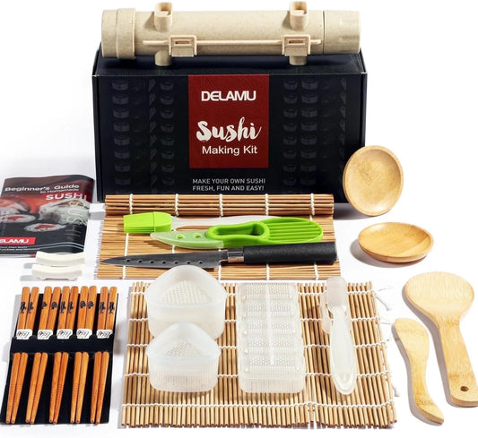 Sushi Making Kit,  22 in 1 Sushi Maker Bazooker Roller Tools with Bamboo Mats