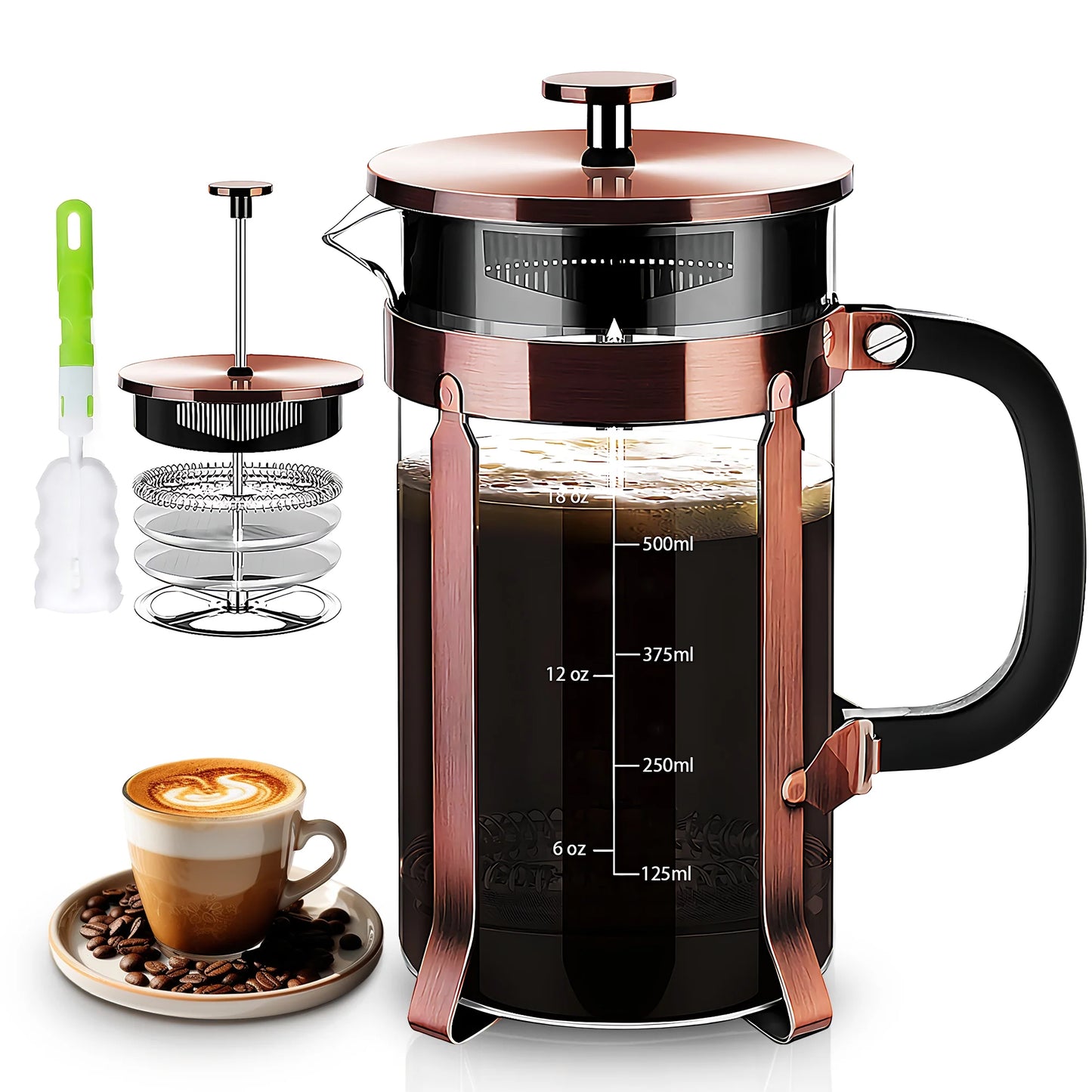 4-Cup Heat Resistant Stainless Steel French Press Coffee Maker