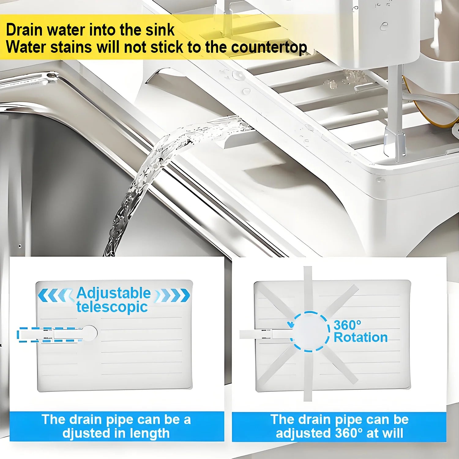 2-Tier Stainless Steel Foldable Dish Racks ,16.5*11.8*11.4In, White