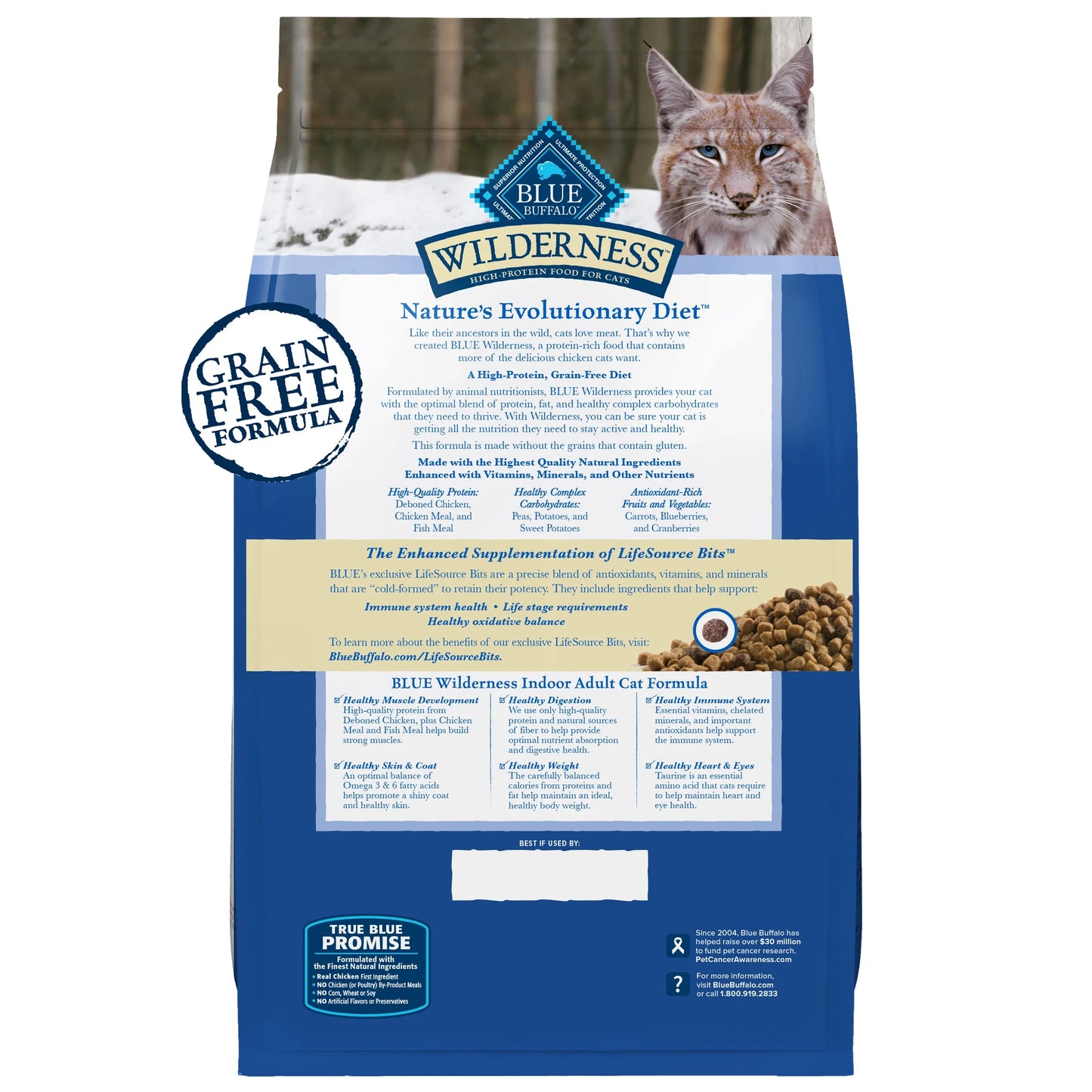 Wilderness Natural High-Protein, Grain-Free Dry Cat Food, Chicken, 4-Lb. Bag