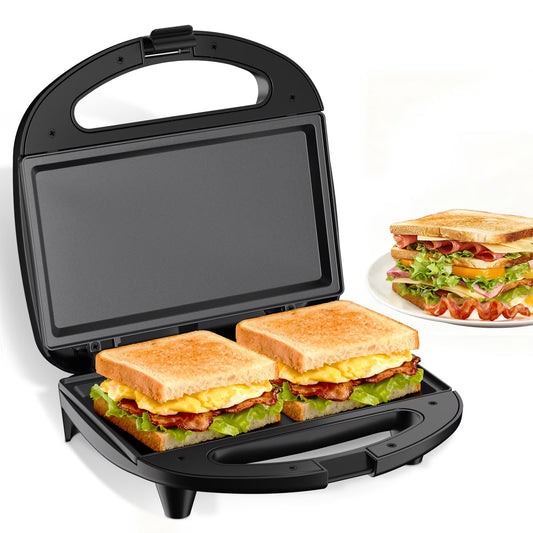 Electric Sandwich Maker - 750W Panini Press with Non-Stick Plates, LED Indicator, Thermostat Control, Cool Touch Handle, Ideal for Breakfast Preparation