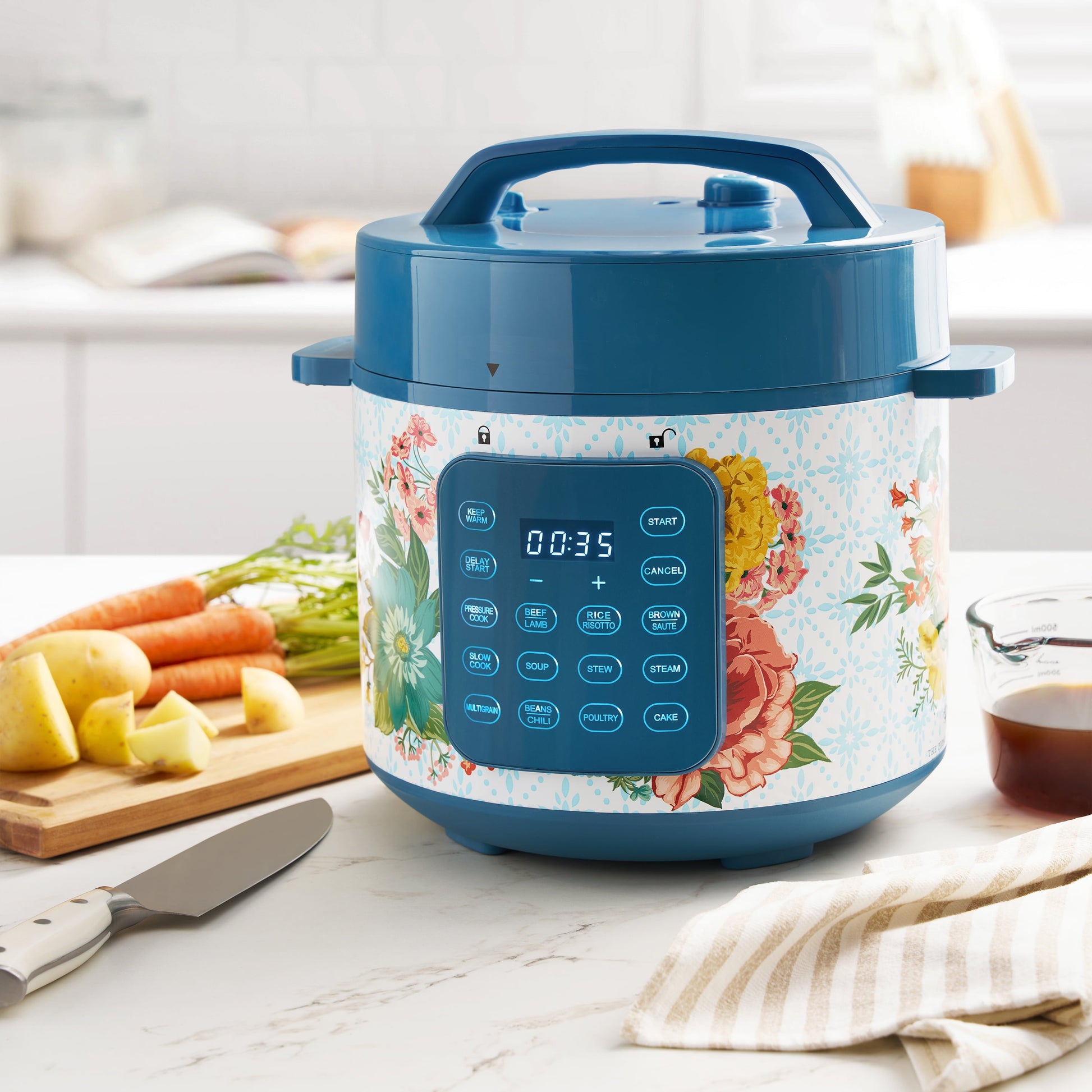 Fancy Flourish 6-Quart Pressure Cooker with Touch Control Display