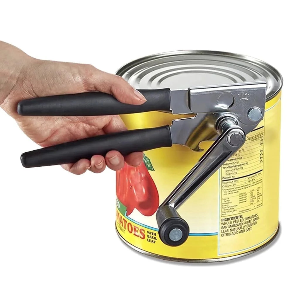 Manual Crank Can Opener,Heavy Duty Commercial with Rubber-Coated Handles