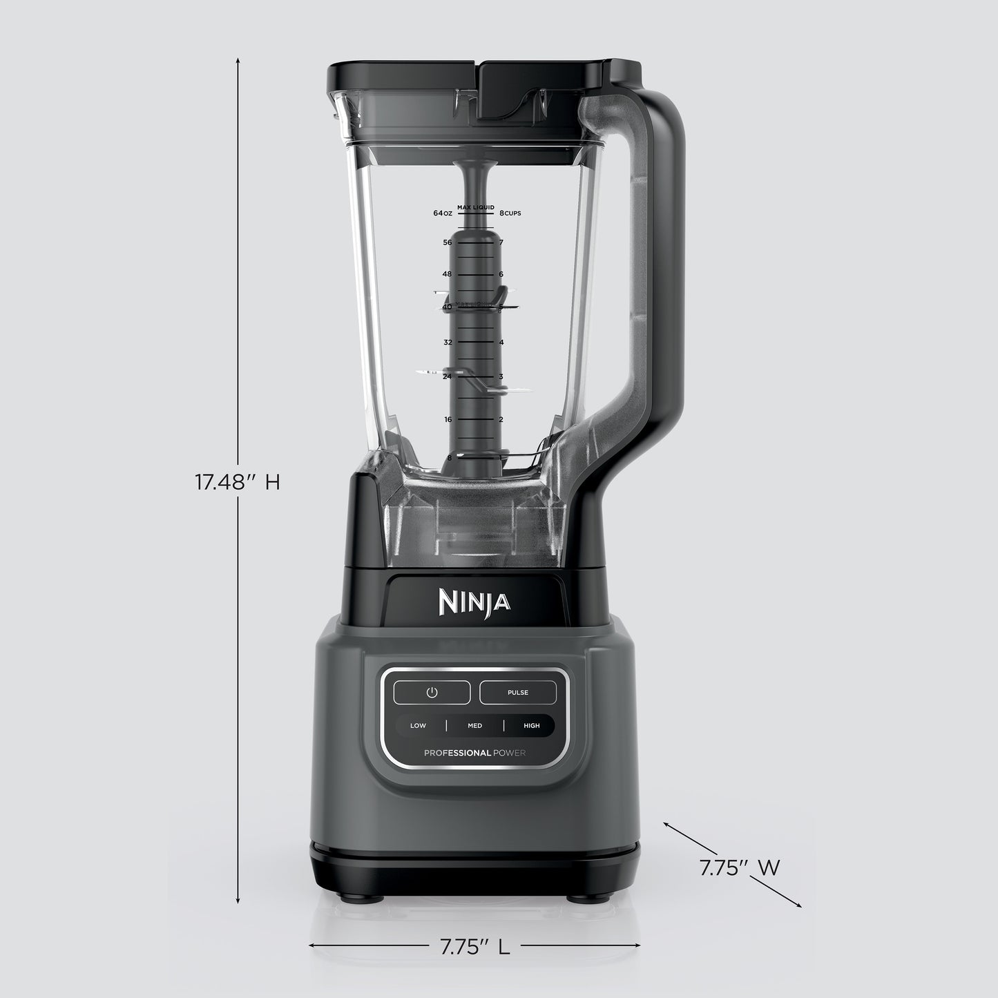 BE200 Classic Blender, 1000 Watts, 3-Speed Settings, 72 Oz. Pitcher with Total Crushing Blades, Dark Gray