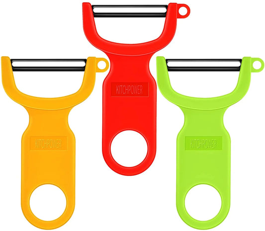 Original Vegetable Peeler Carbon Steel Blade 3-Pack Red/Green/Yellow