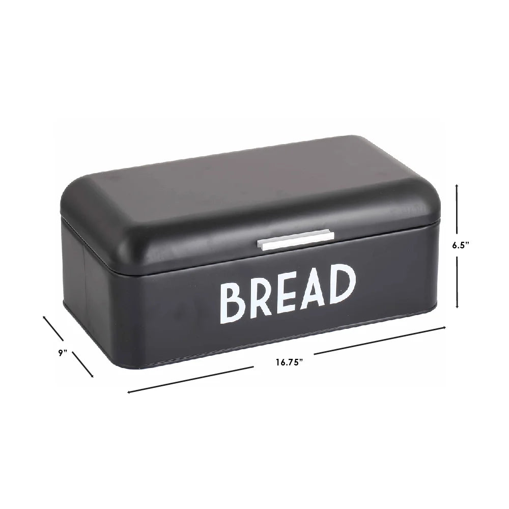 Metal Bread Box, Black