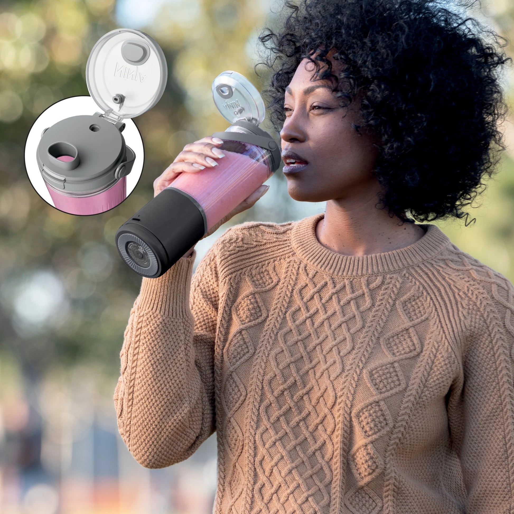 Blast 16 Oz Portable Personal Blender with Leak-Proof Lid and Easy Sip Spout, Black BC100BK