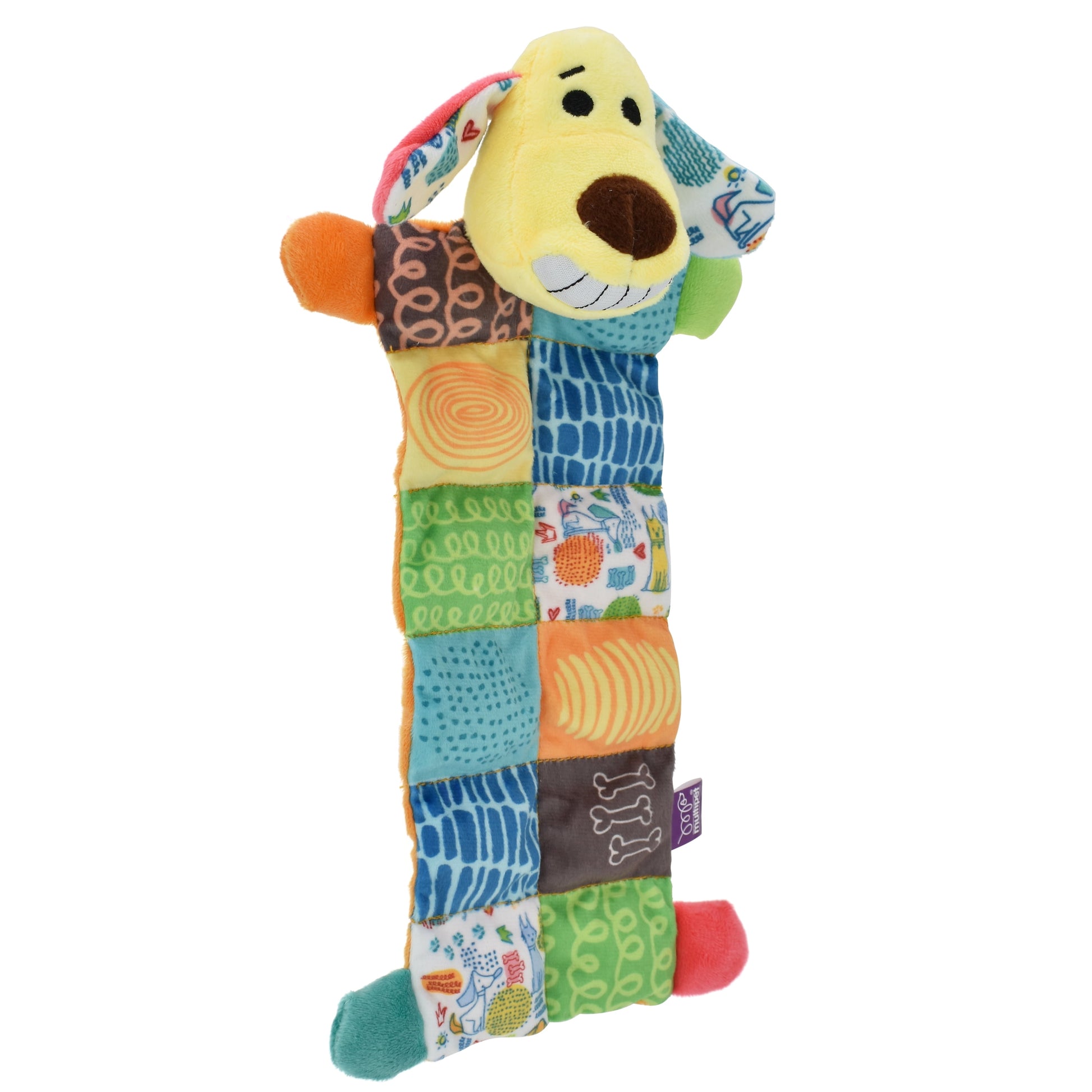 Plush Dog Toy - Smiling Loofa Mat, 12 Inches with 13 Squeakers