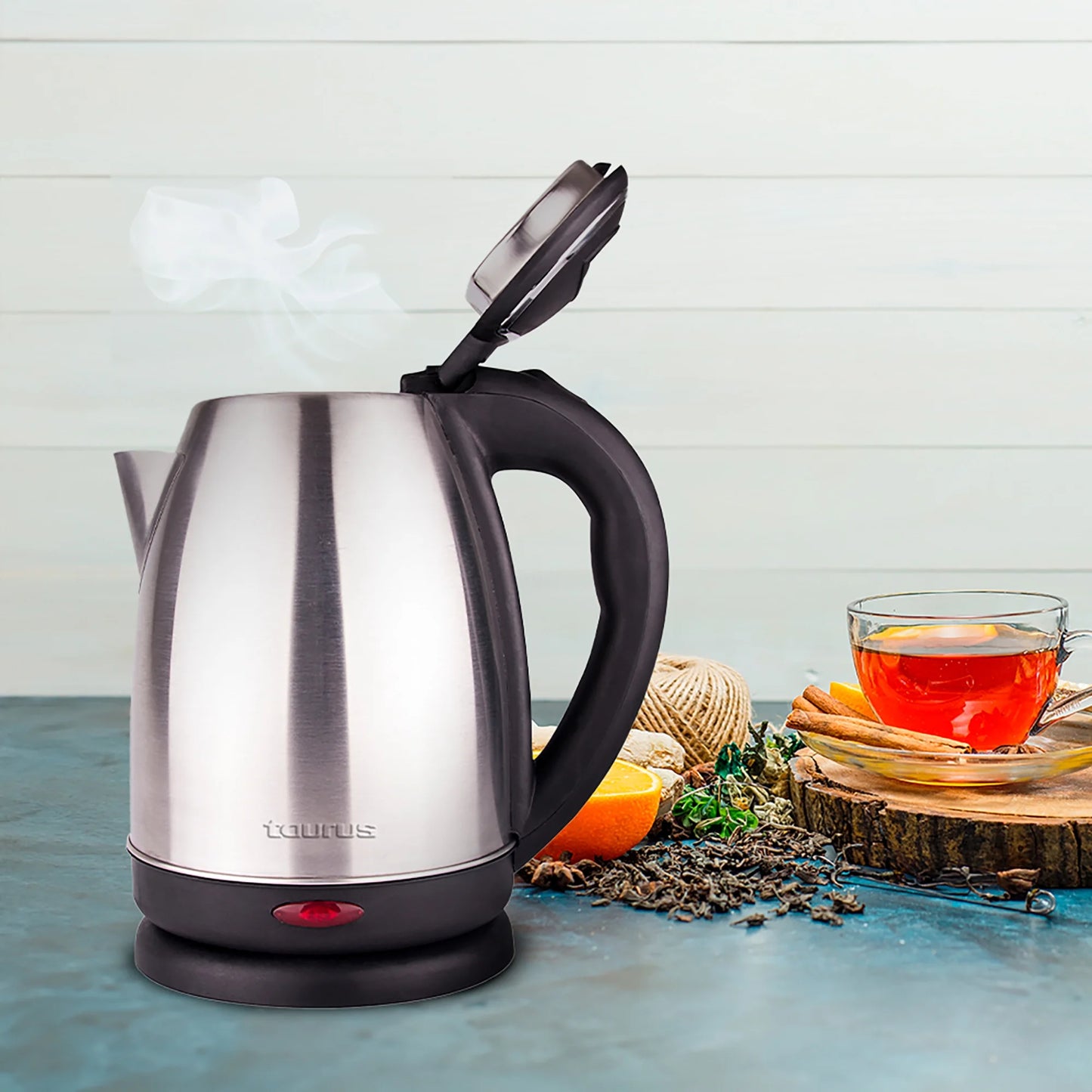 Electric Kettle  Caronte Stainless Steel 68 Oz Capacity Fast Boil Auto Shutoff Silver