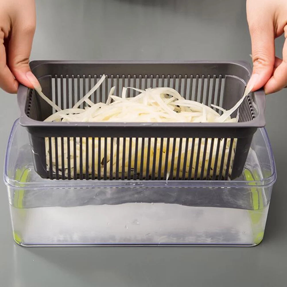 14-in-1 Multifunctional Vegetable Chopper with 8 Blades and Container