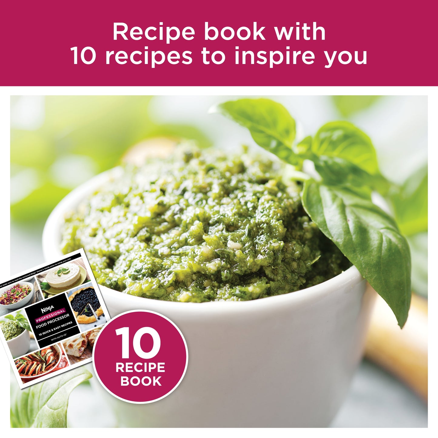 Professional Food Processor, 850 Watts, 9-Cup Capacity, Auto-Iq Preset Programs, Silver