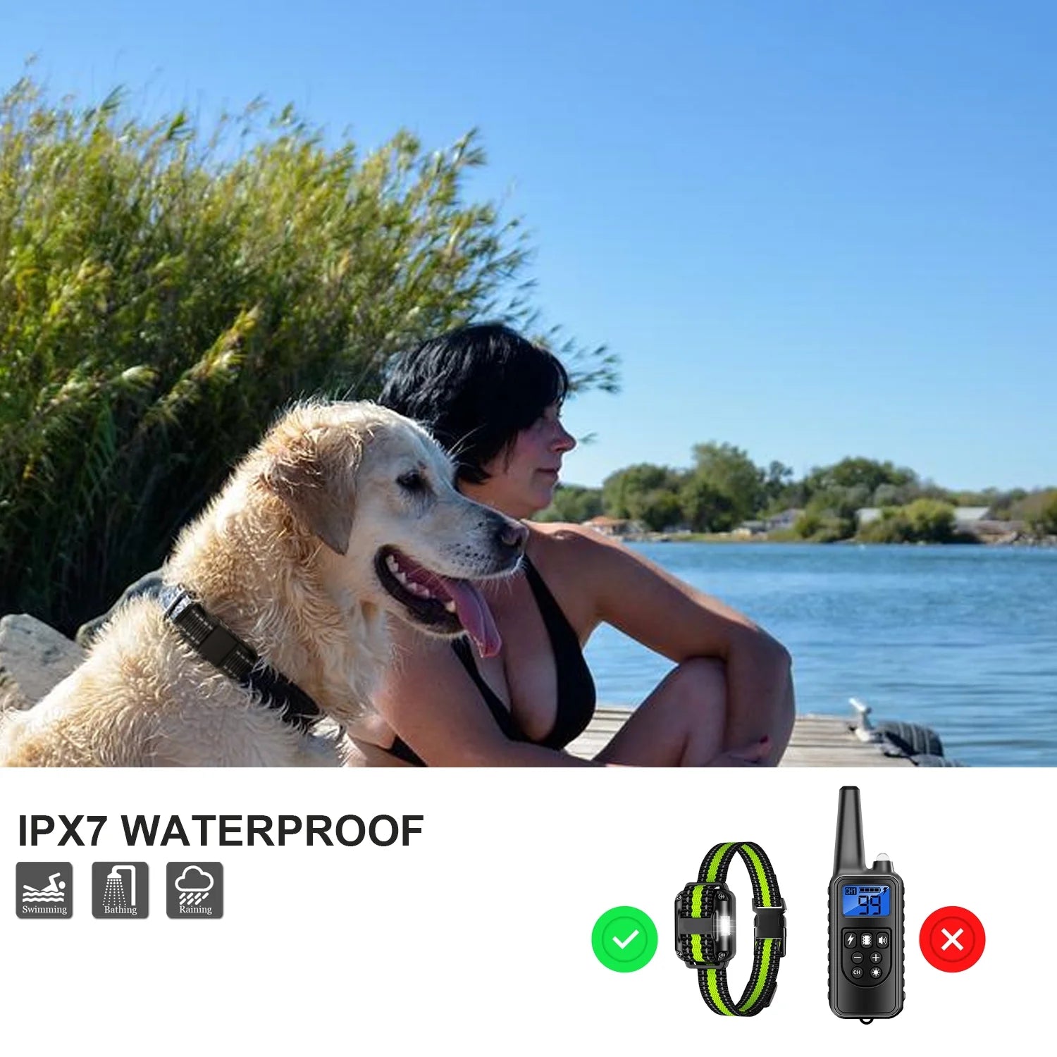 Remote Dog Training Collar with 2600ft Range, 4 Training Modes, Waterproof Design