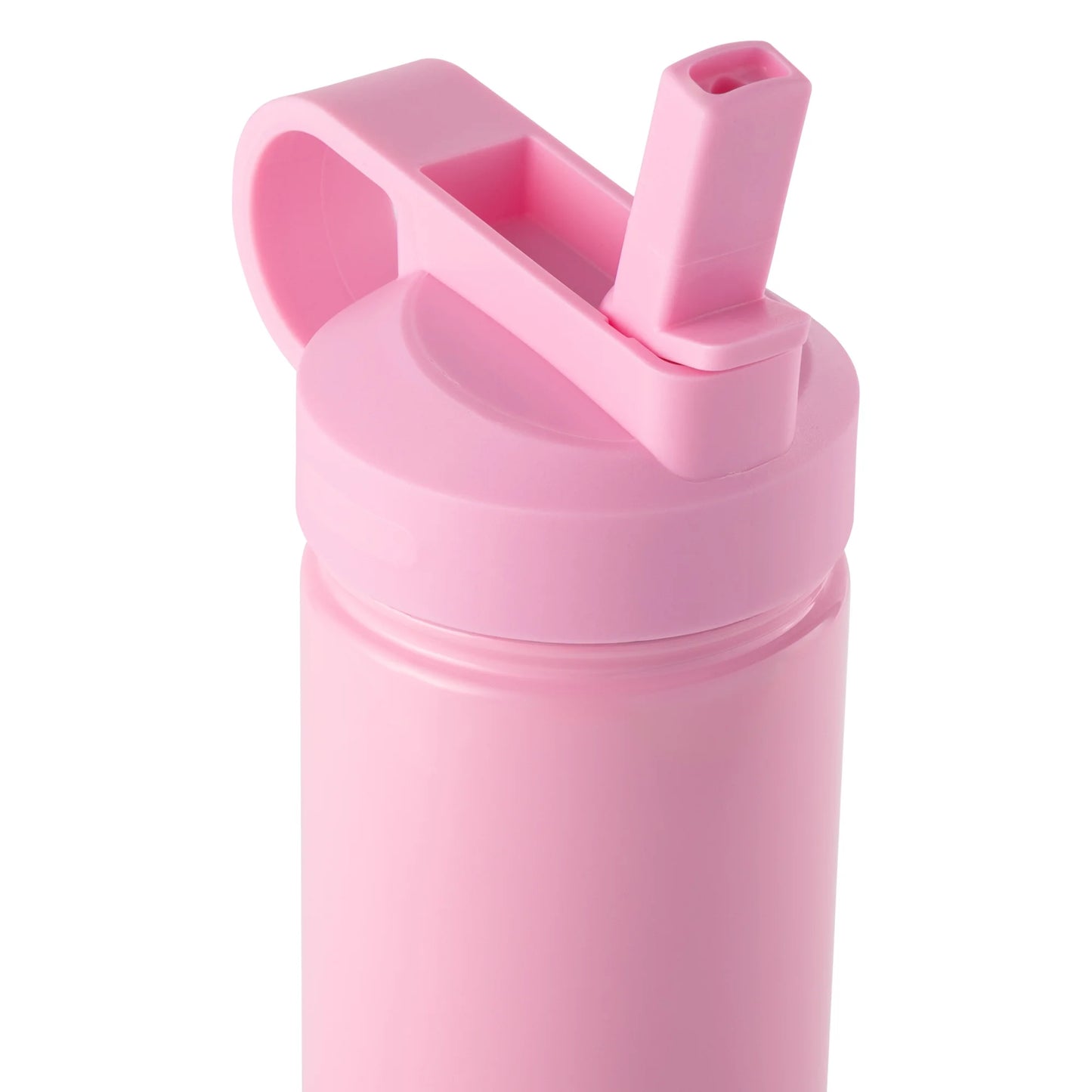 26 oz Water Bottle with Straw Lid, Pink with Gold Heart Charm