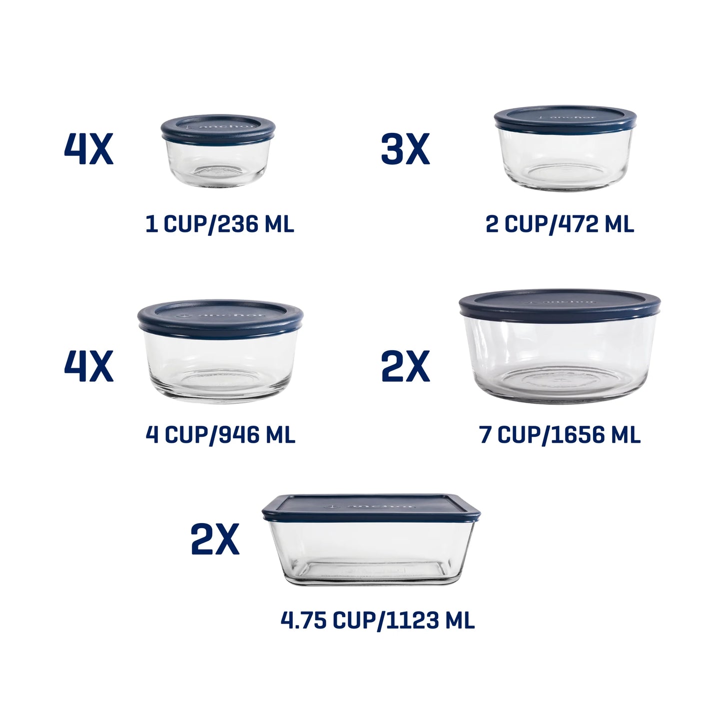 Glass Food Storage Containers with Lids, 30 Piece Set