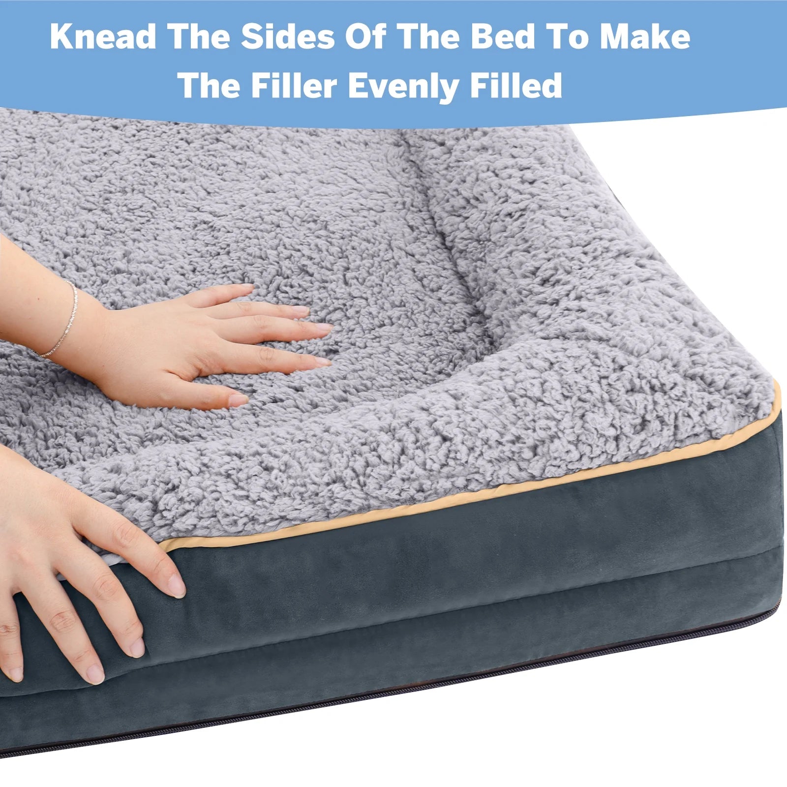 Orthopedic Dog Sofa Bed for All Sizes - Non-Slip Pet Couch with Removable Washable Cover and Supportive Egg Crate Foam, Dark Gray