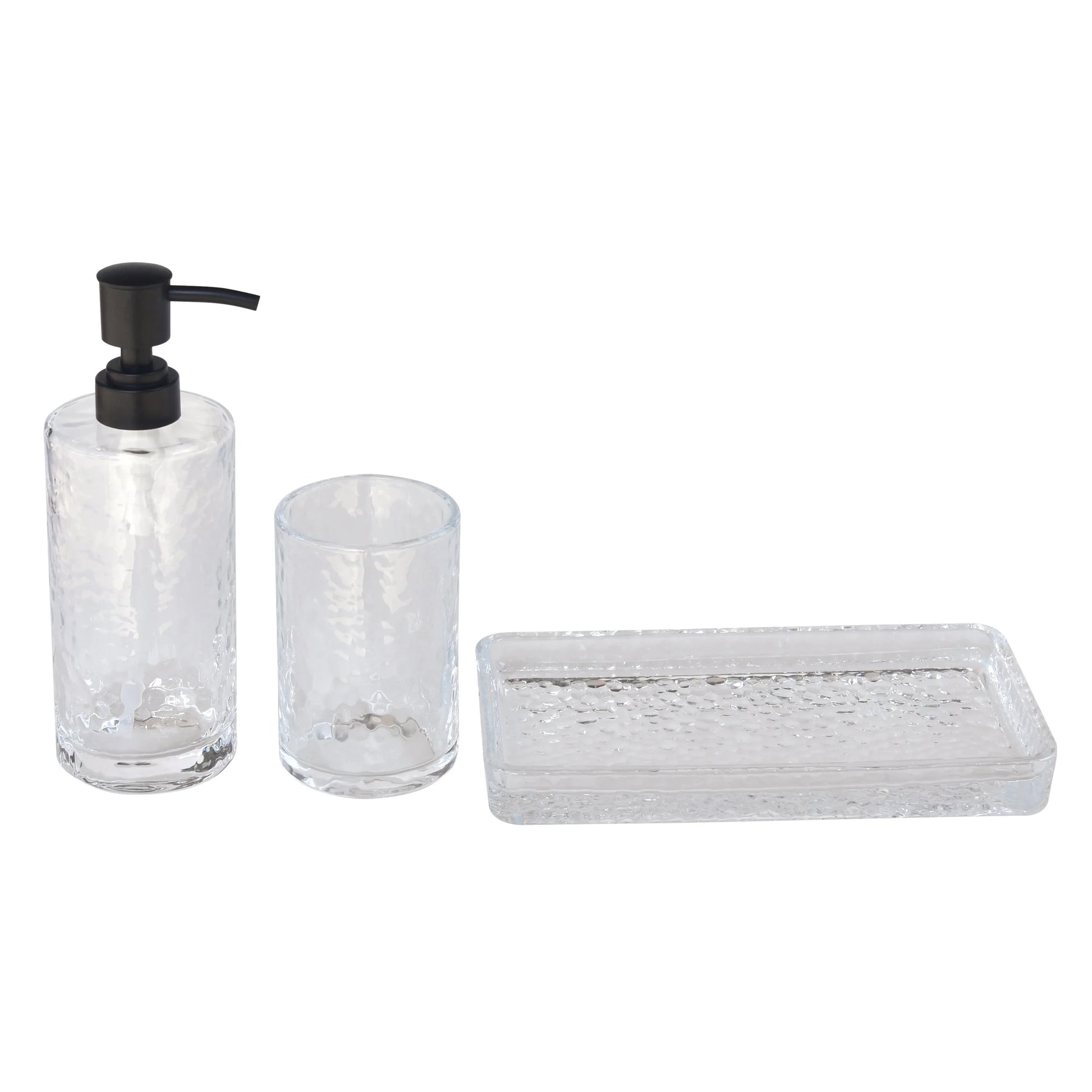 Hammered Glass Soap Pump