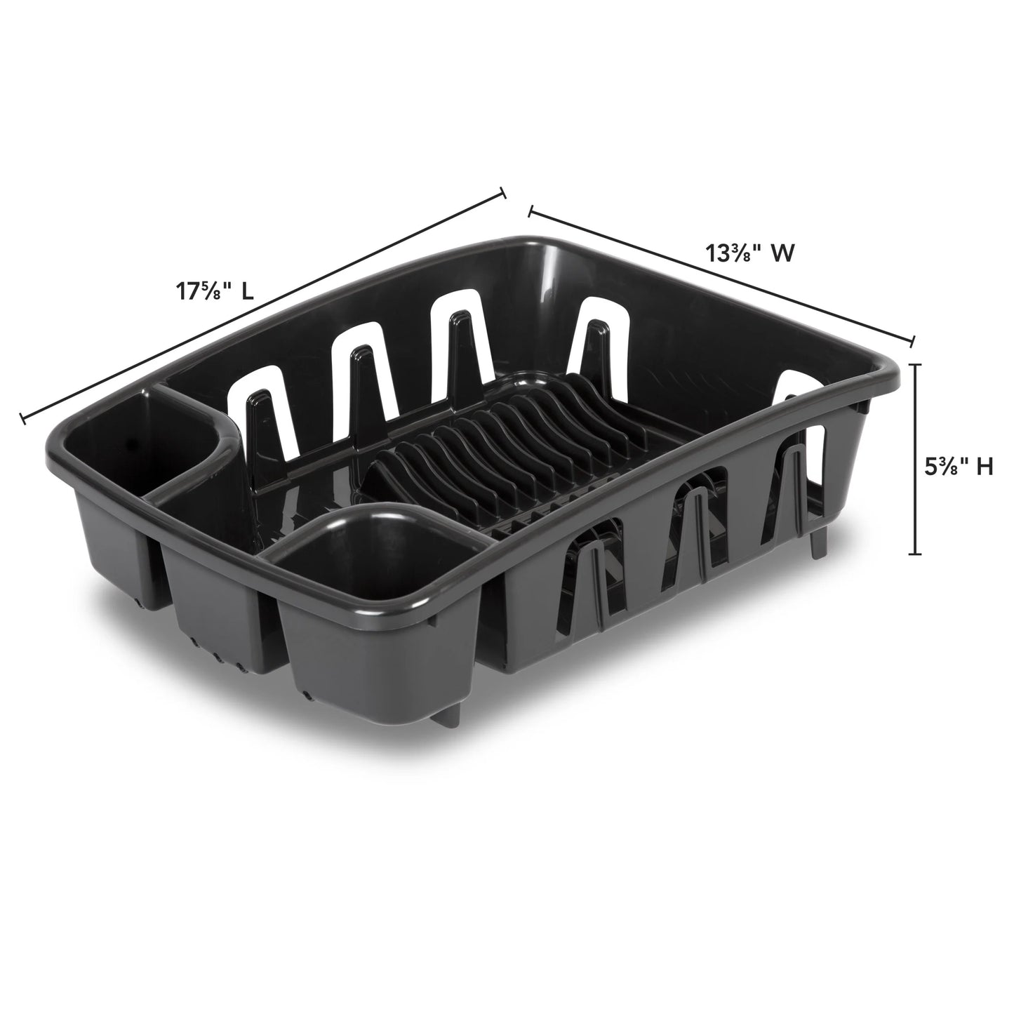 Drainrack, Dishrack and Drainboard All-In-One, Inclined Base for Draining, Black
