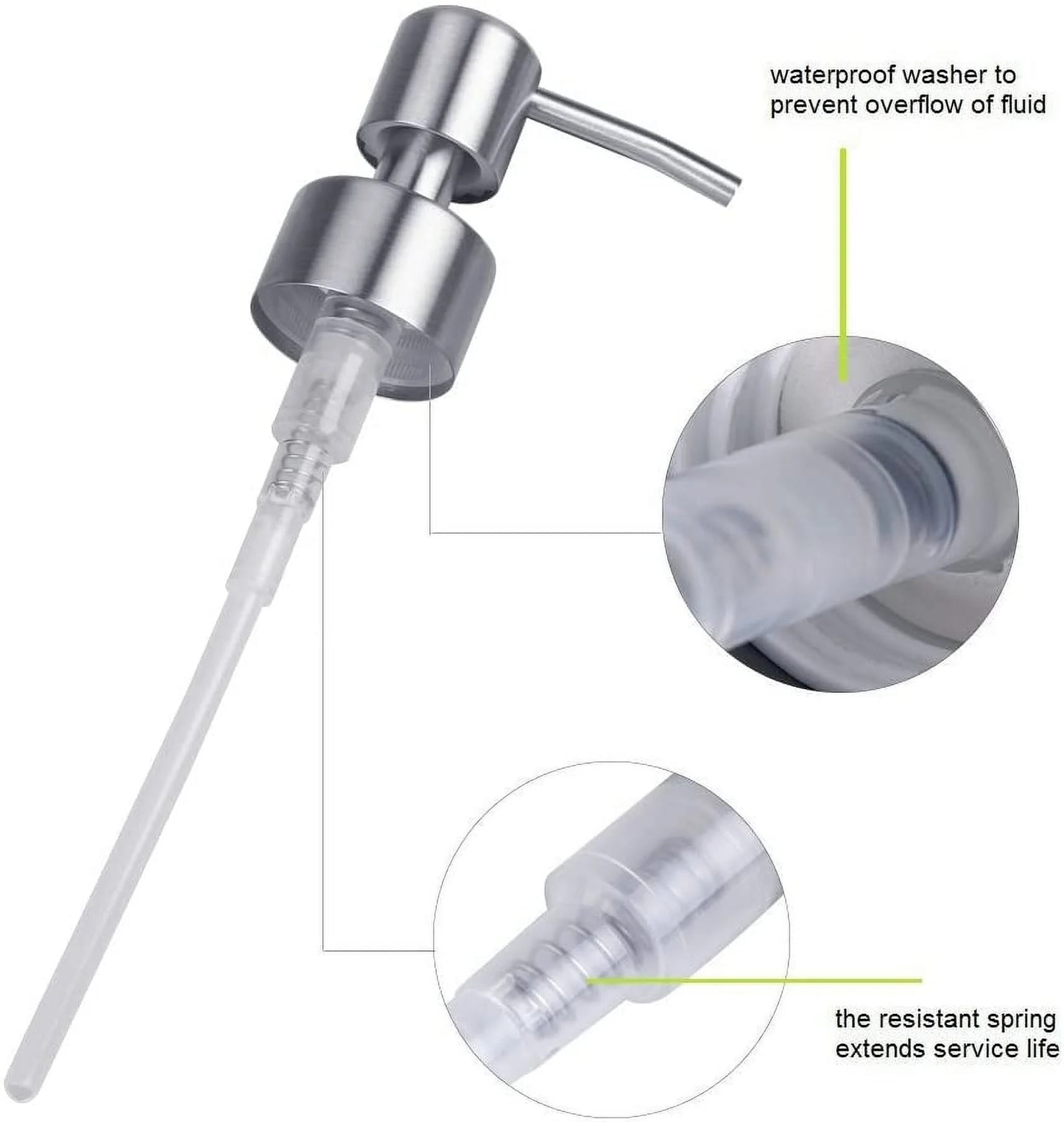 350Ml Refillable Liquid Soap Dispenser with Stainless Steel Pump,Brushed Nickel Soap Dispenser for Bathroom Kitchen Countertop Office