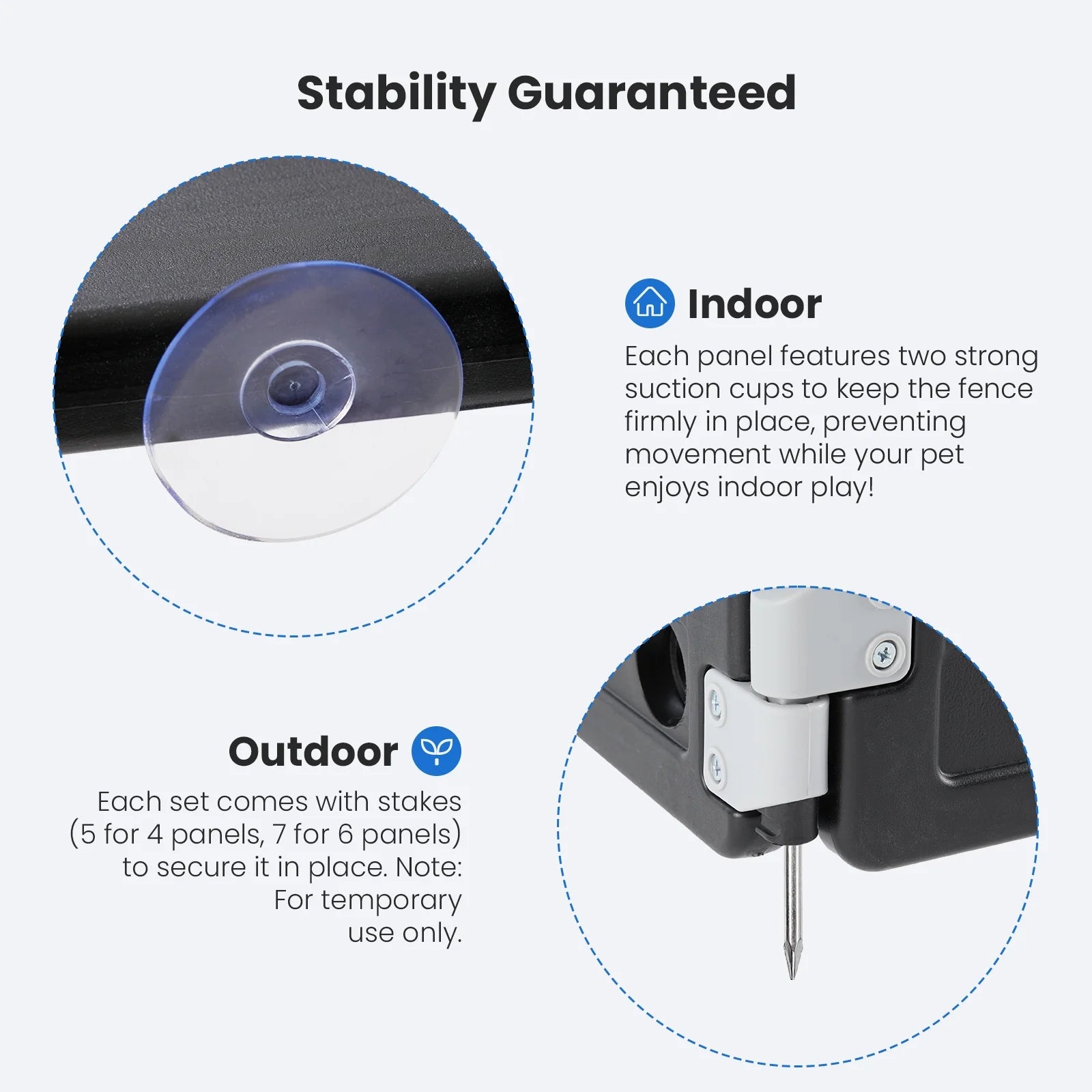 24-Inch Plastic Dog Playpen, 4-Panel Pet Fence for Small Dogs, Black