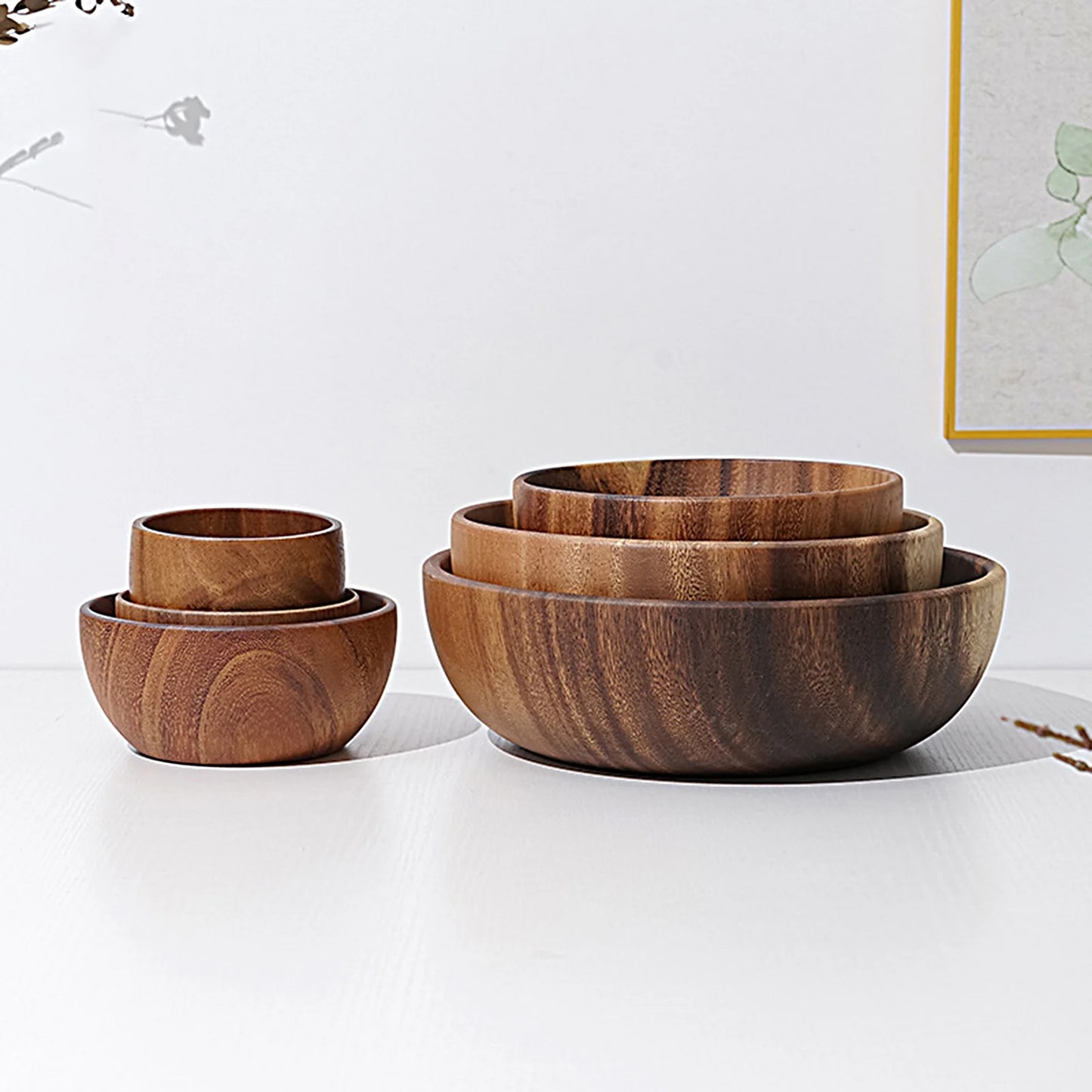 Wooden Serving Bowl - Elegant Design Ideal for Salad, Fruit, Candy, Handcrafted Home & Kitchen Decor Centerpiece