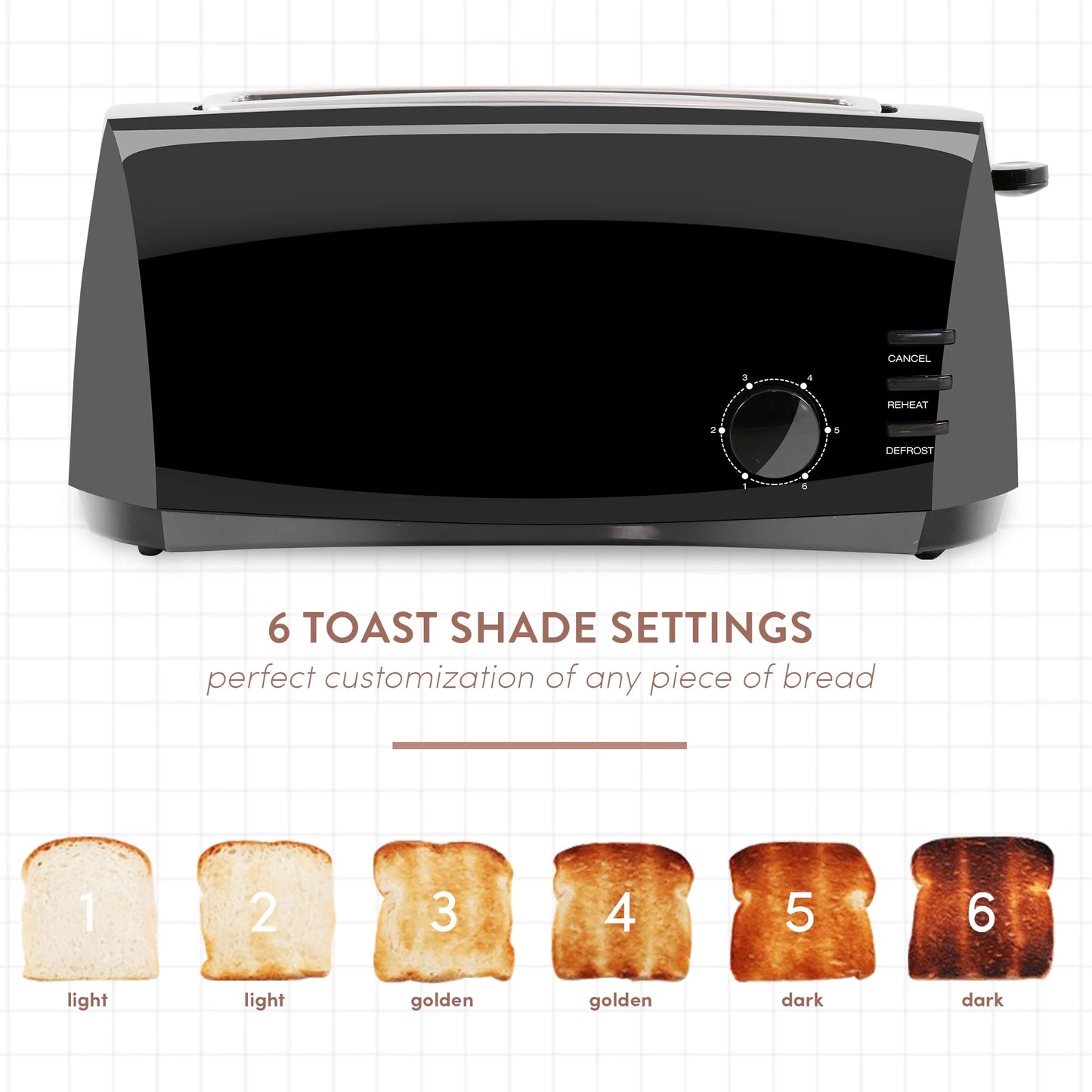 ECT4829BX New 4 Slice Long Slot Cool Touch Toaster, Black