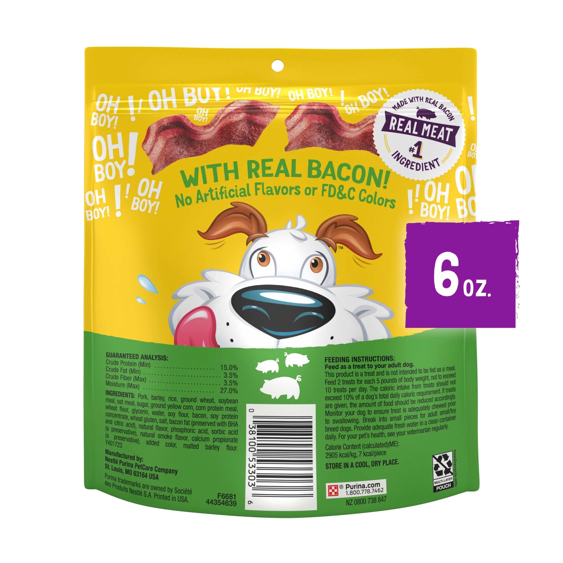 Purina  Strips Original Bacon Flavor Tender Chews for Small Dogs, 6 Oz Pouch