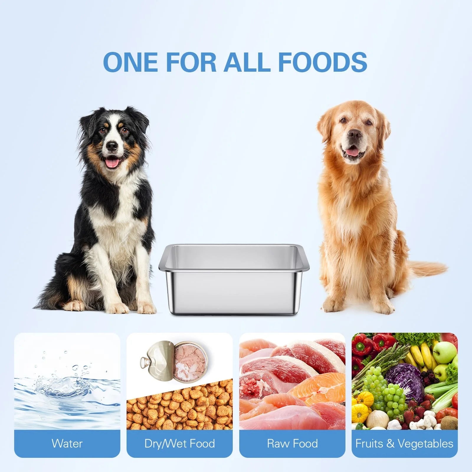 4-Gallon Stainless Steel Dog Bowl Set - 2-Piece Large Capacity Food and Water Dishes for Indoor and Outdoor Use