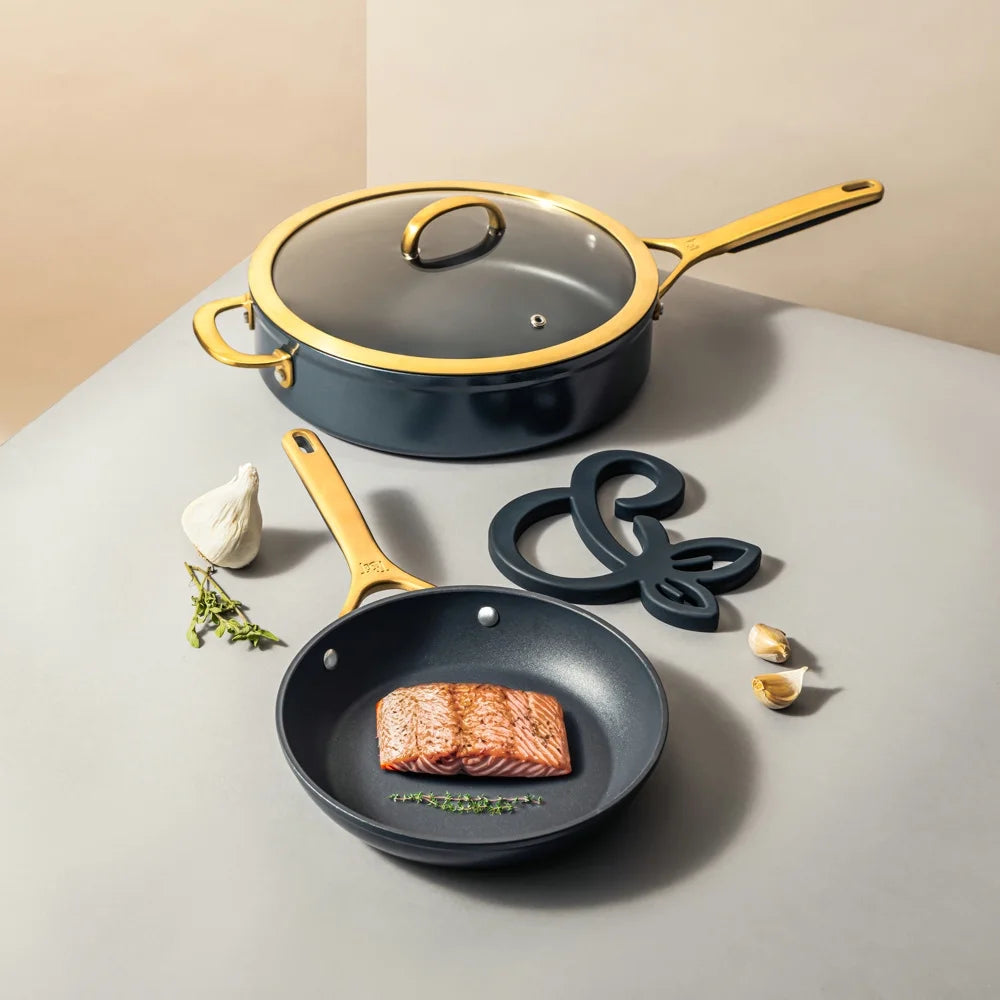 12-Piece Non-Stick Supreme Collection Cookware Set, Pots and Pans Set - Atlantic Blue