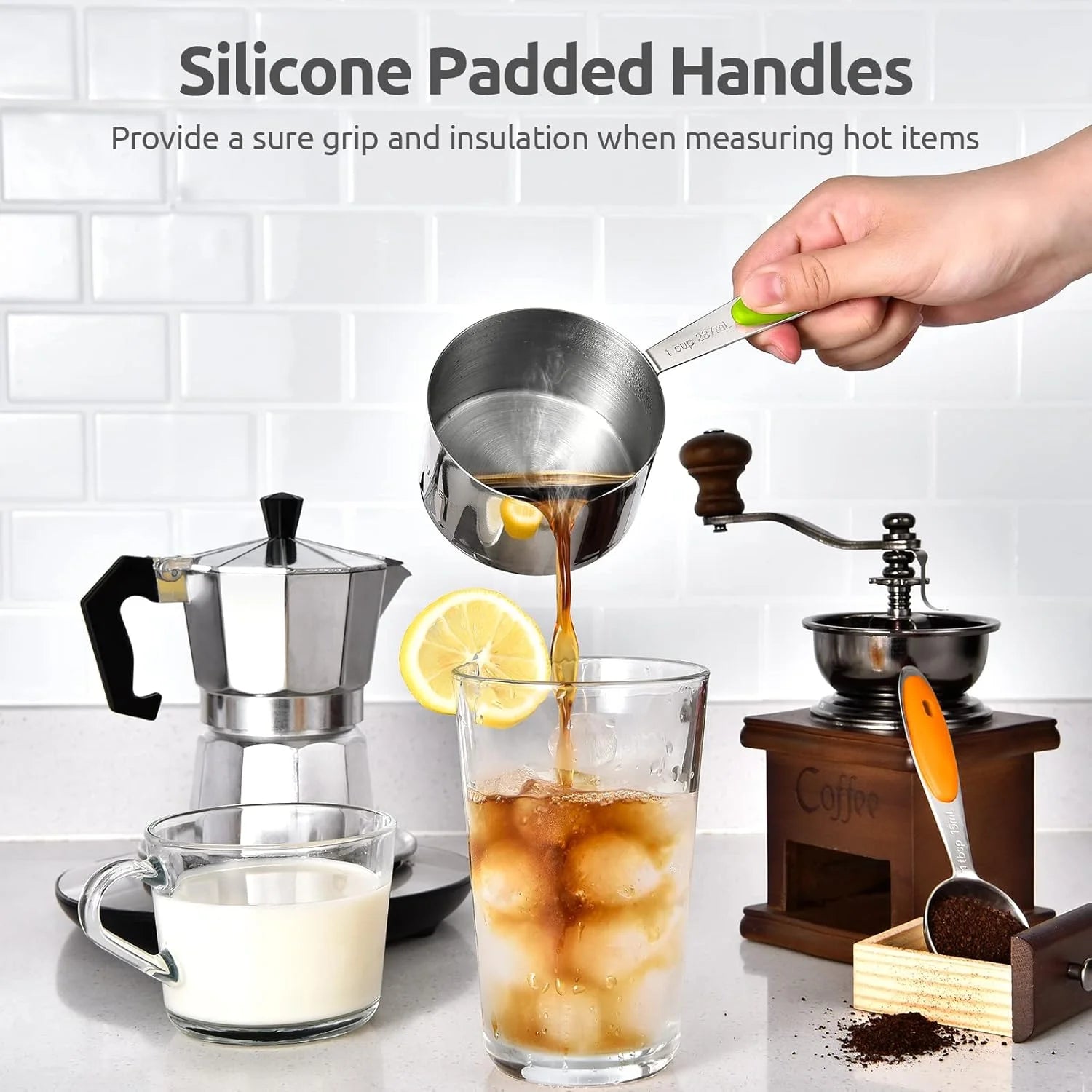 Stainless Steel Measuring Cups and Spoons Set, Kitchen Baking Tools, Dishwasher Safe(13 Pcs)