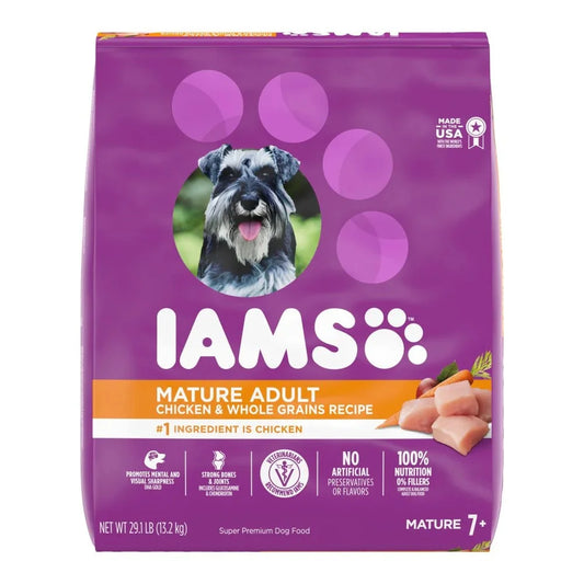 Mature Adult Senior Dry Dog Food with Real Chicken, 29.1 lbs
