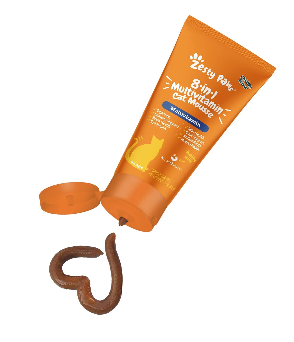 8-In-1 Multivitamin Cat Mousse, for Overall Wellbeing, 3Oz Tube