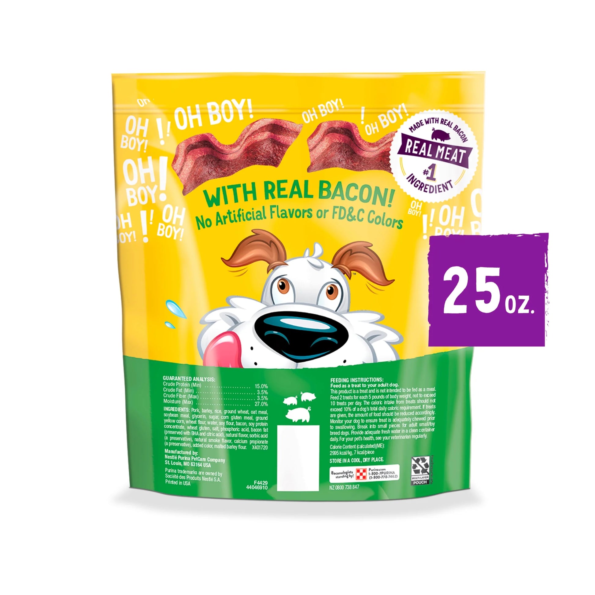 Purina  Strips Original Small Dog Treats with Real Bacon Flavor, 25 oz Pouch
