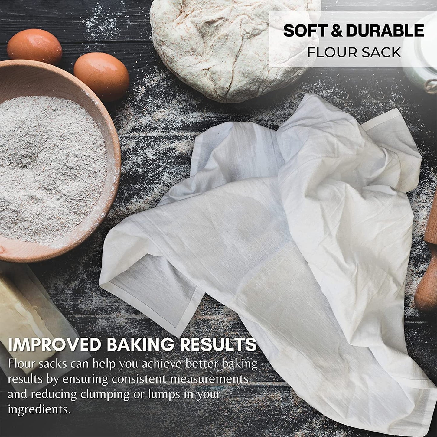 Flour Sack Towels 12 Pack Cotton Kitchen Towels (28X 28) Inches –Multipurpose Soft & Absorbent