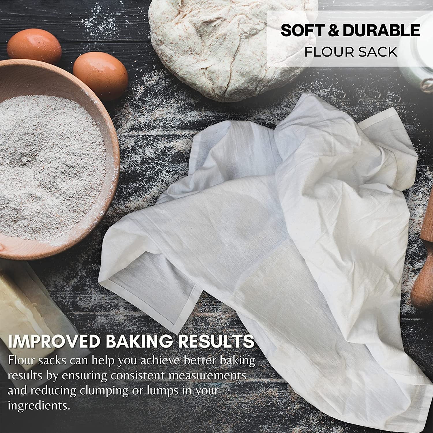 Flour Sack Towels 12 Pack Cotton Kitchen Towels (28X 28) Inches –Multipurpose Soft & Absorbent