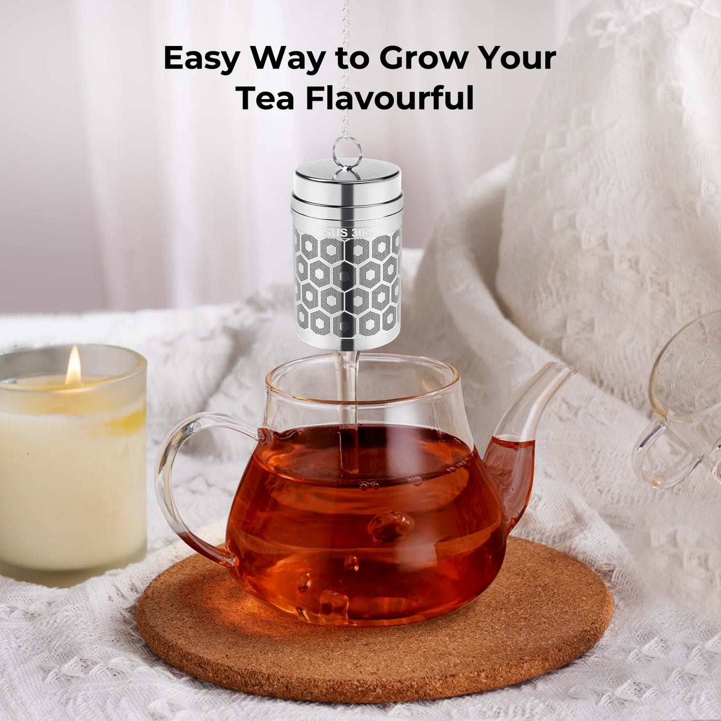 304 Stainless Steel Tea Strainers for Loose Tea Extra Fine Mesh Tea Infuser