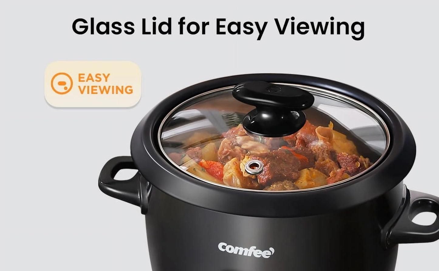 Rice Cooker, 6-Cup Cooked, Removable Non-Stick Bowl, for Soups, Stews, Grains & Oatmeal, One Touch, Black