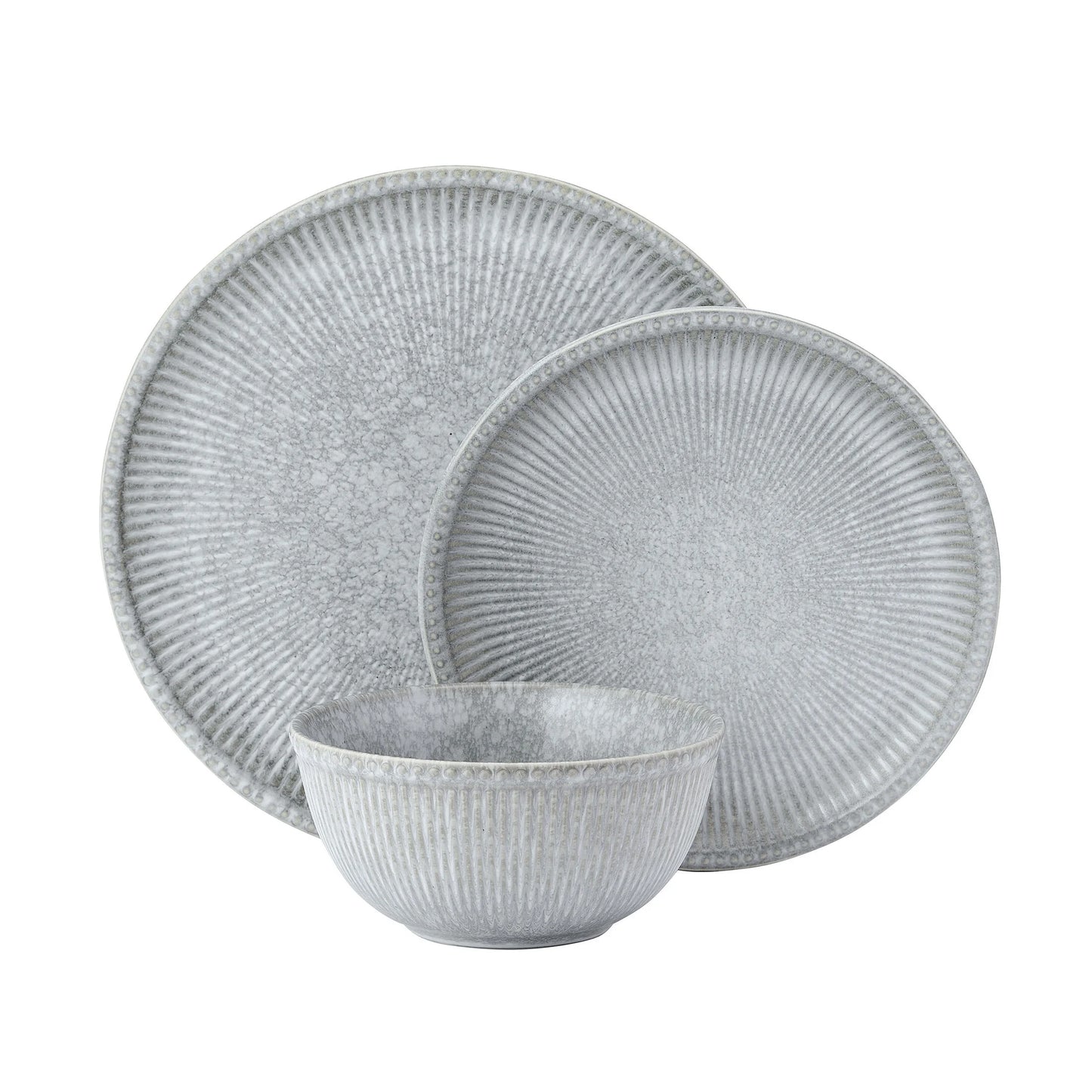 Stone 12-Piece Gray Dinnerware Set