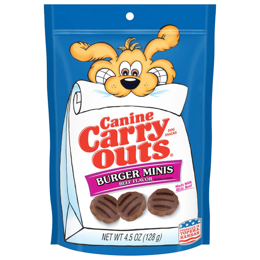 Beef Flavor Burger Minis Dog Treats, 4.5 oz Bag