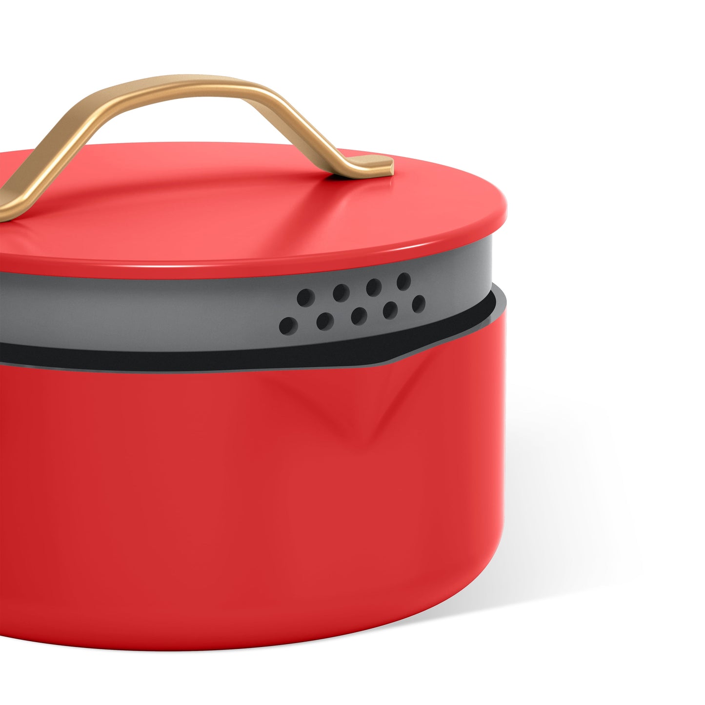 12-Piece Ceramic Nonstick Cookware Set with Strainer Lids in Tomato Red by Drew Barrymore