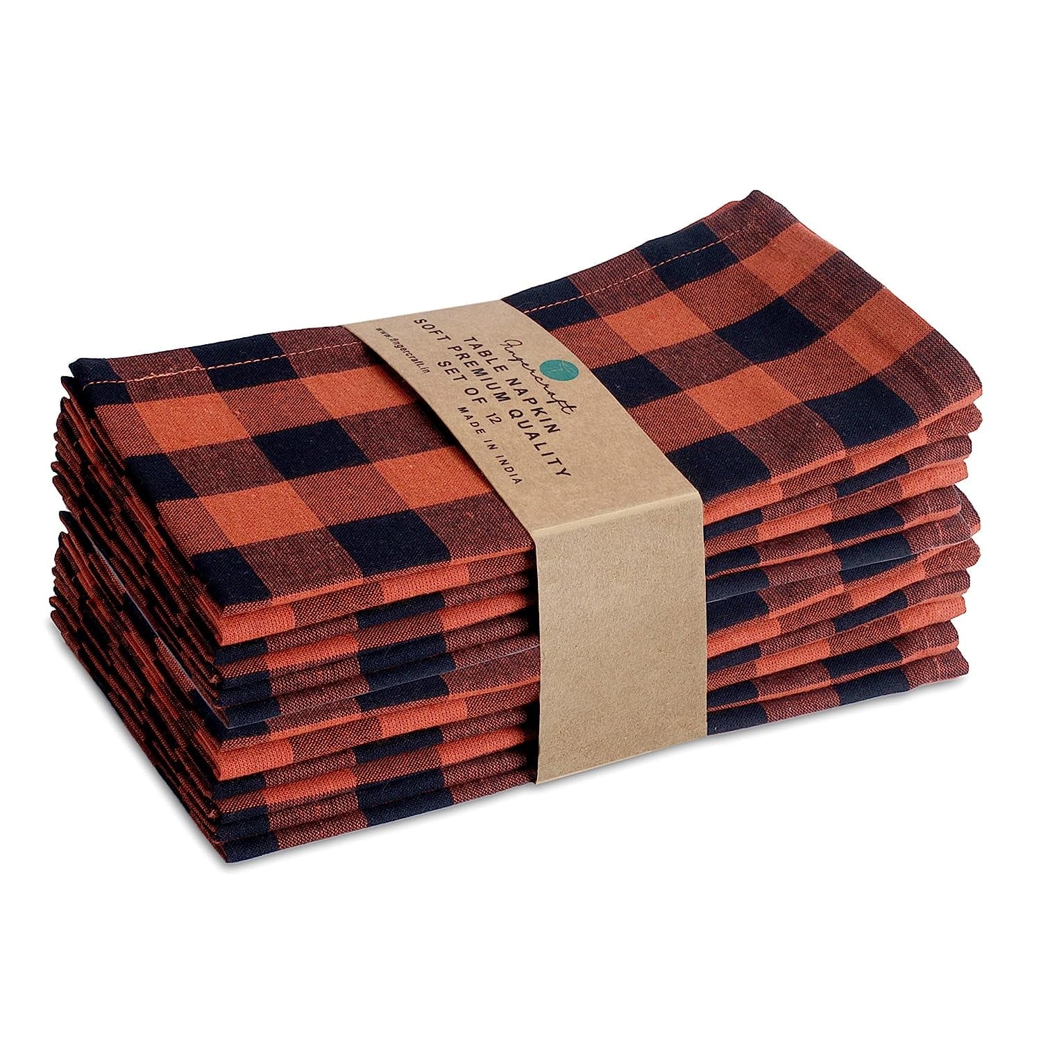 Dinner Cloth Napkins, Everyday Use, Soft and Well Absorbent Cotton Buffalo Plaid Table Napkins - Thumbnail 2