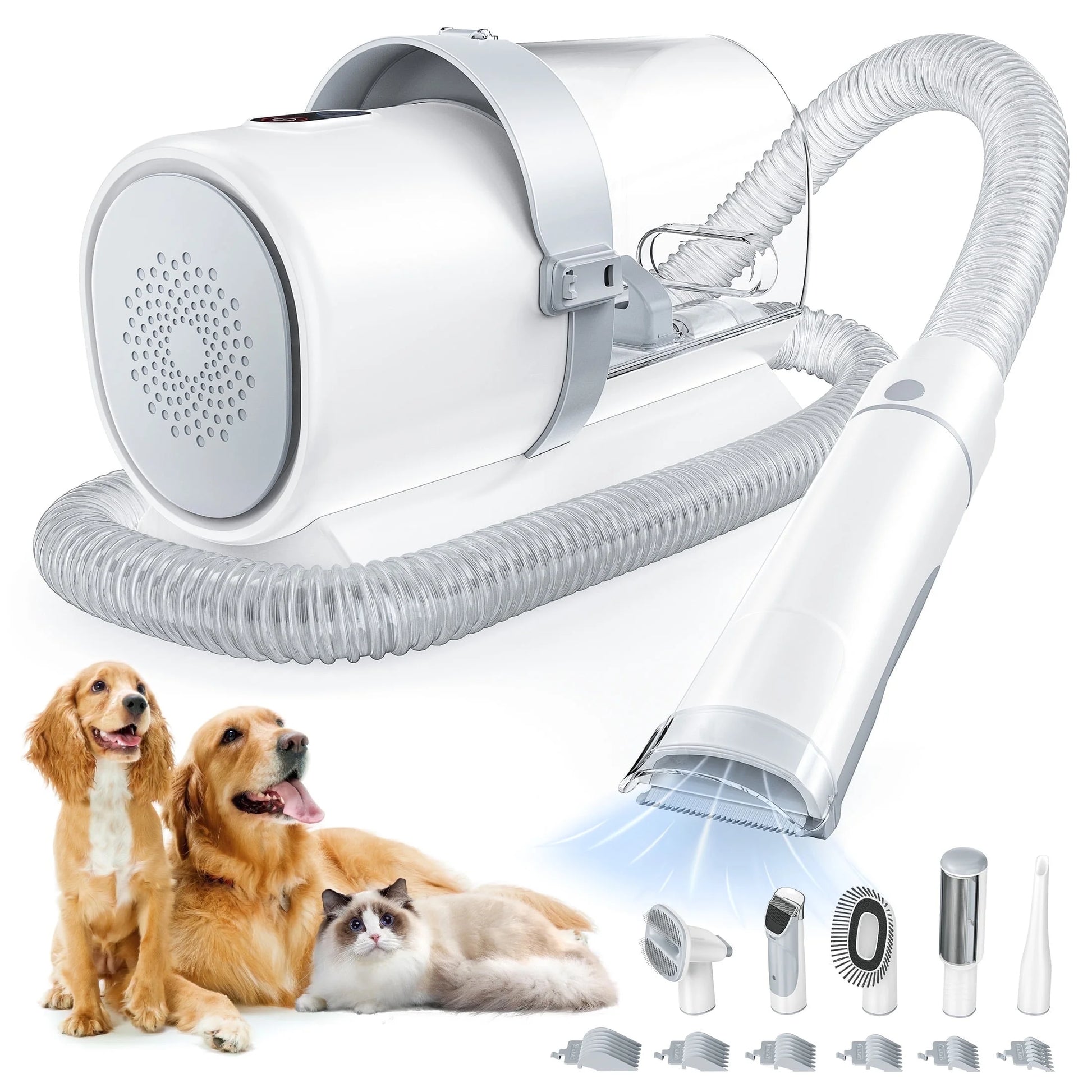 Professional Dog Grooming Kit: 2.5L Pet Hair Vacuum and 5-in-1 Electric Clippers for Dogs, Cats, and Other Animals