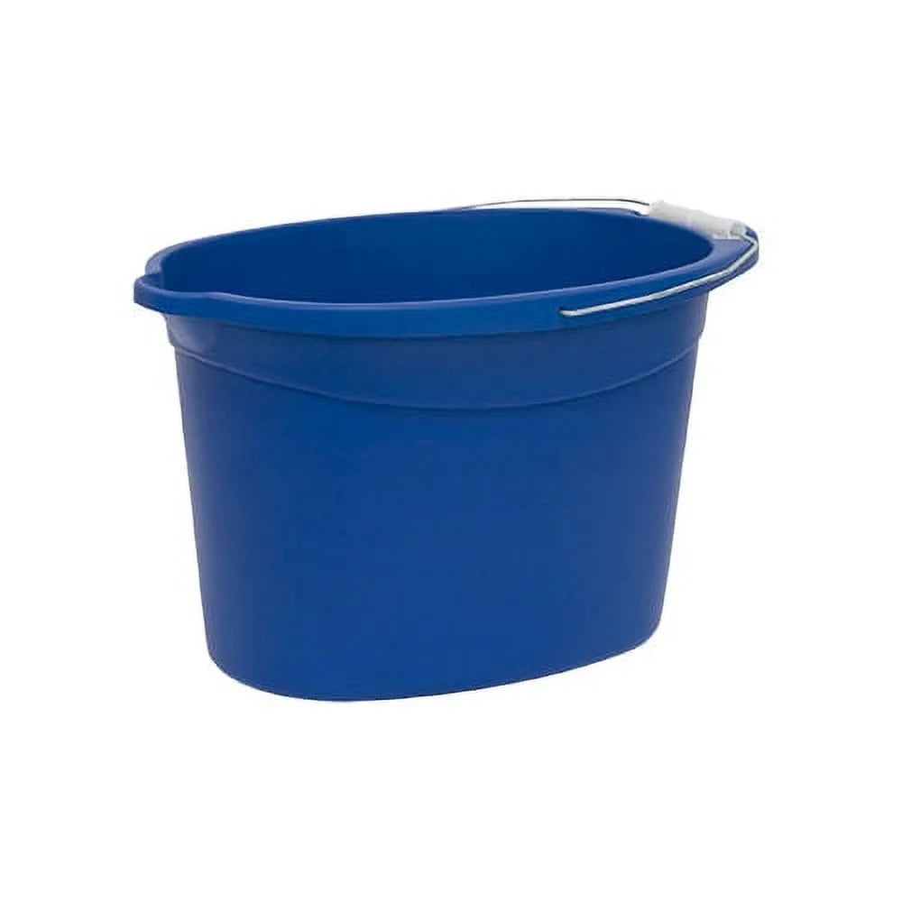 Plastic 12-Quart Oval Bucket, Blue