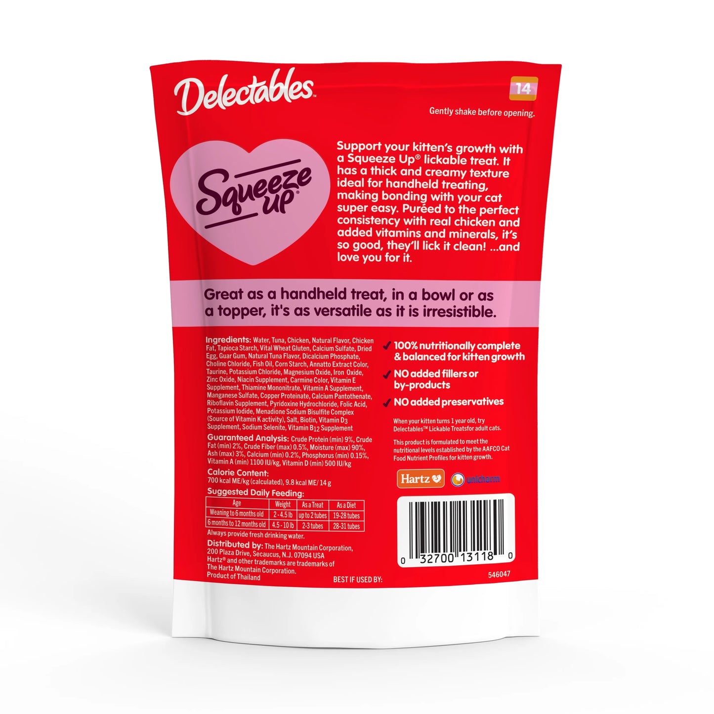 Delectables Squeeze Up Lickable Wet Cat Treats for Kittens, Complete and Balanced Chicken Flavor, 32 Count