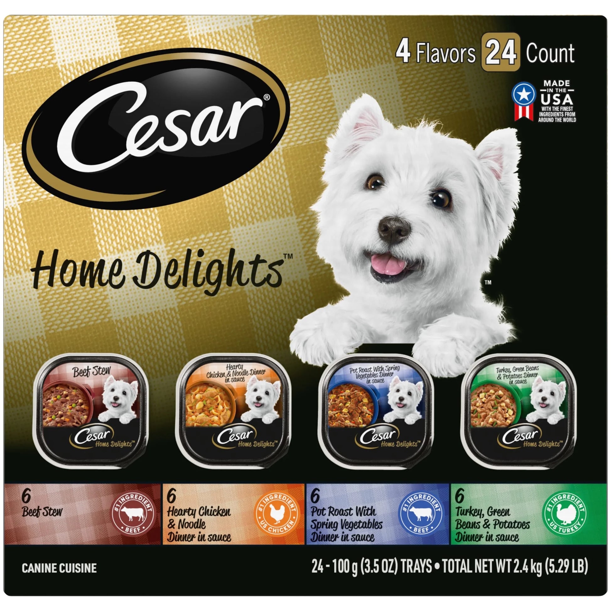 Home Delights Variety Pack Wet Dog Food, 3.5 Oz Trays (24 Count)