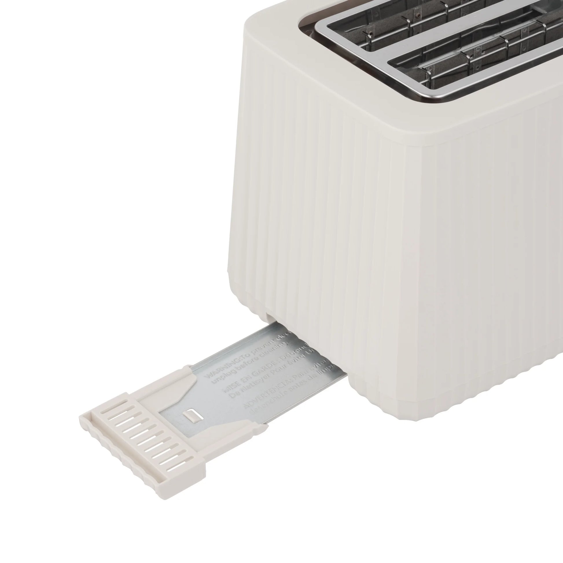 2-Slice Toaster with Extra-Wide Slots and Removable Slide-Out Crumb Tray, Sand White