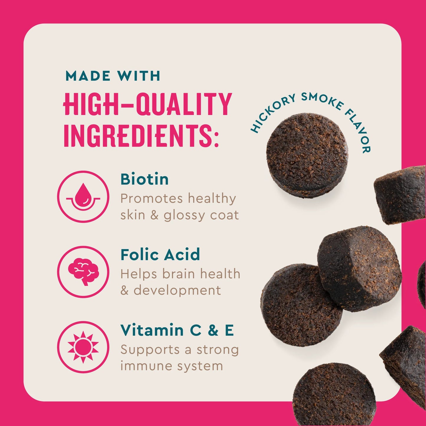Multi Vitamin Supplement for Dogs, Hickory Smoke Flavored Soft Chews, 7.4 Oz, 60 Count
